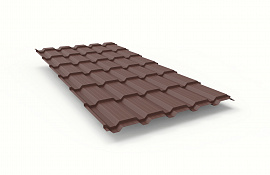 купить в интернет-магазине Металлочерепица каскад 0,45 мм стальной бархат RAL 8017 шоколадно коричневый